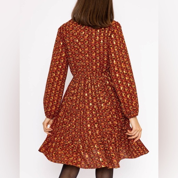 NWT Rowen Avenue Paris Dress in Multi Print Relaxed fall geometrical Dress Small - Picture 2 of 10